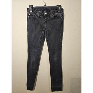 Blue Asphalt Womens Skinny Jeans Black Dark Wash Low Rise Stretch Denim Y2K SZ 3